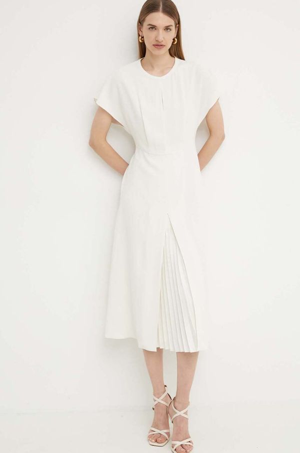 BOSS Obleka BOSS bež barva, 50518861