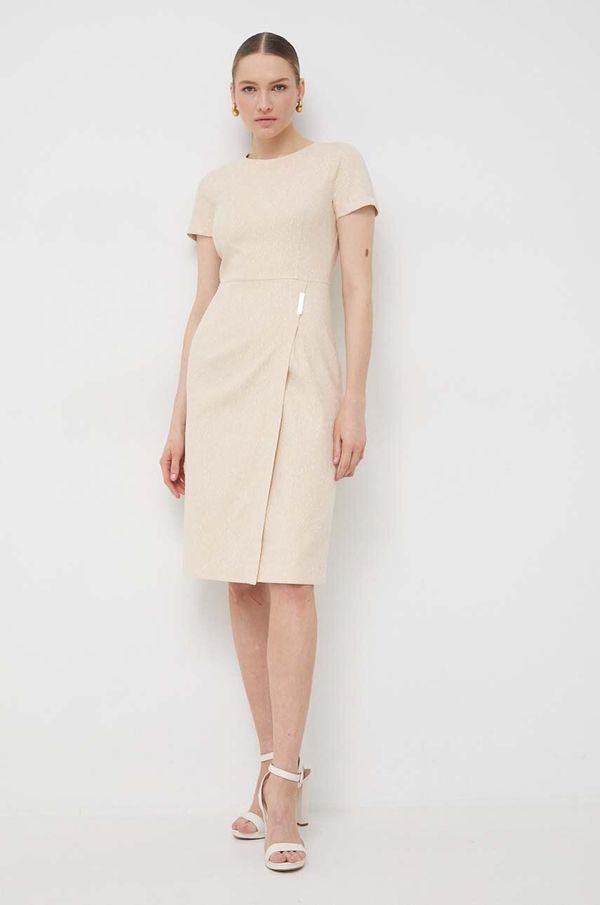 BOSS Obleka BOSS bež barva