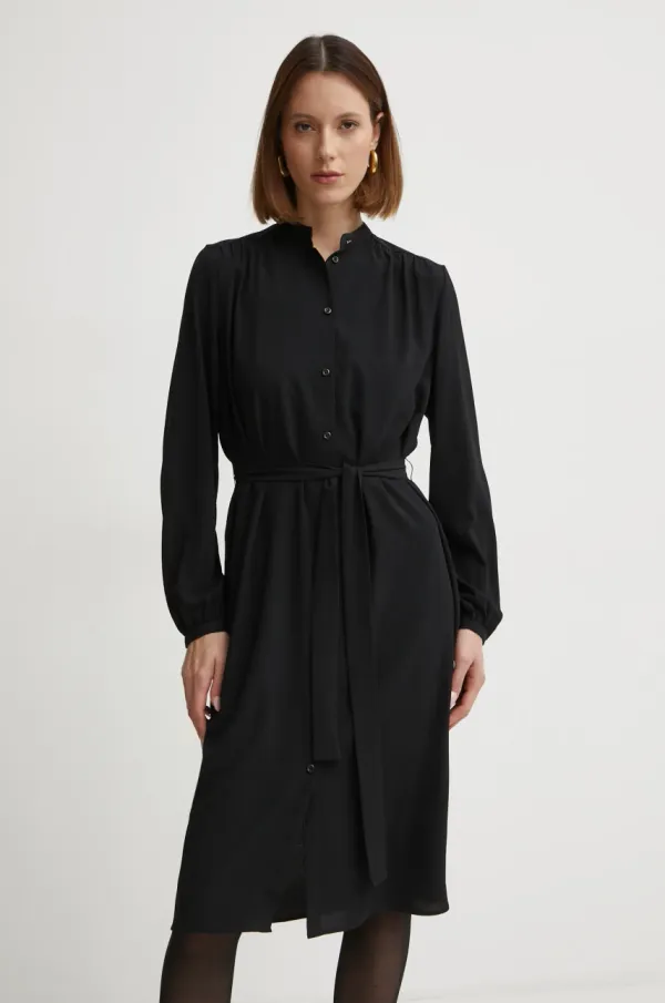 Boss Orange Obleka Boss Orange črna barva, 50519467