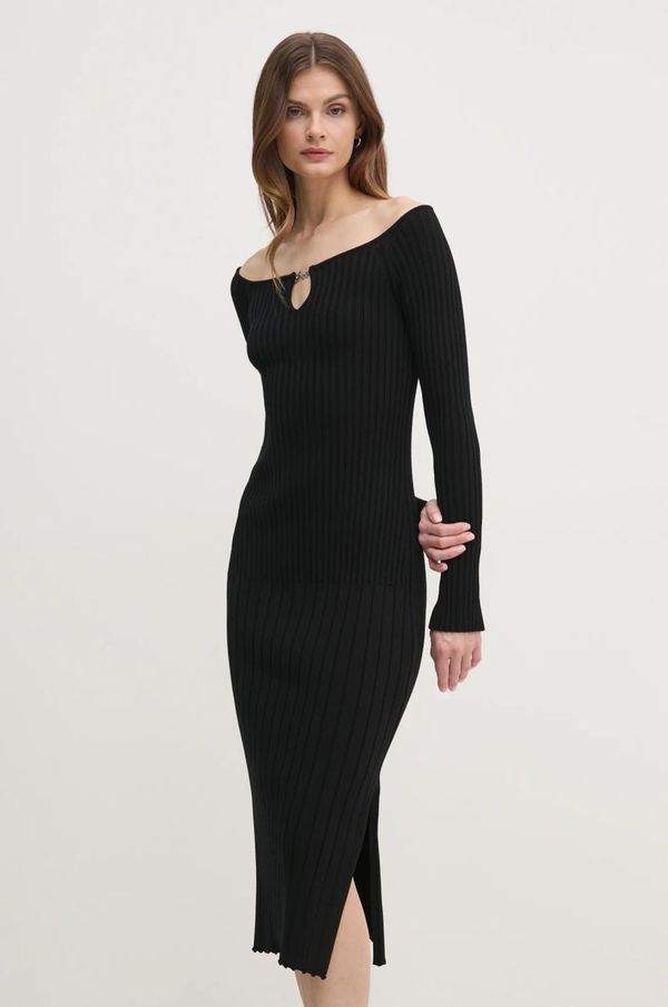 Boss Orange Obleka Boss Orange črna barva, 50531453