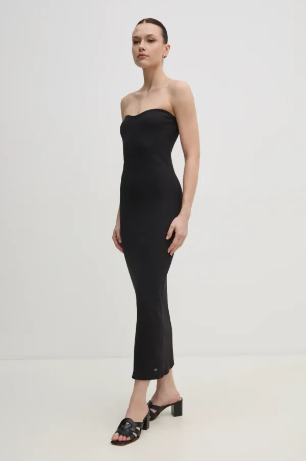 Calvin Klein Jeans Obleka Calvin Klein Jeans črna barva, J20J225263