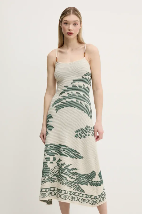 Desigual Obleka Desigual MARSELLA bež barva, 25SWVF11