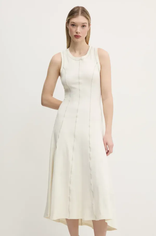 Desigual Obleka Desigual NANTES bež barva, 25SWVK54