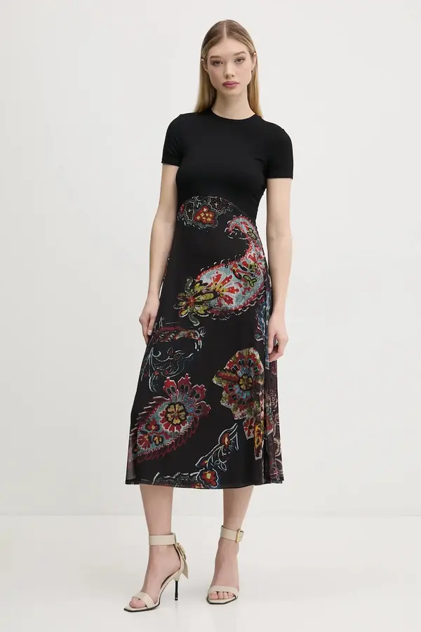 Desigual Obleka Desigual PAISLEY MESH_LACROIX
