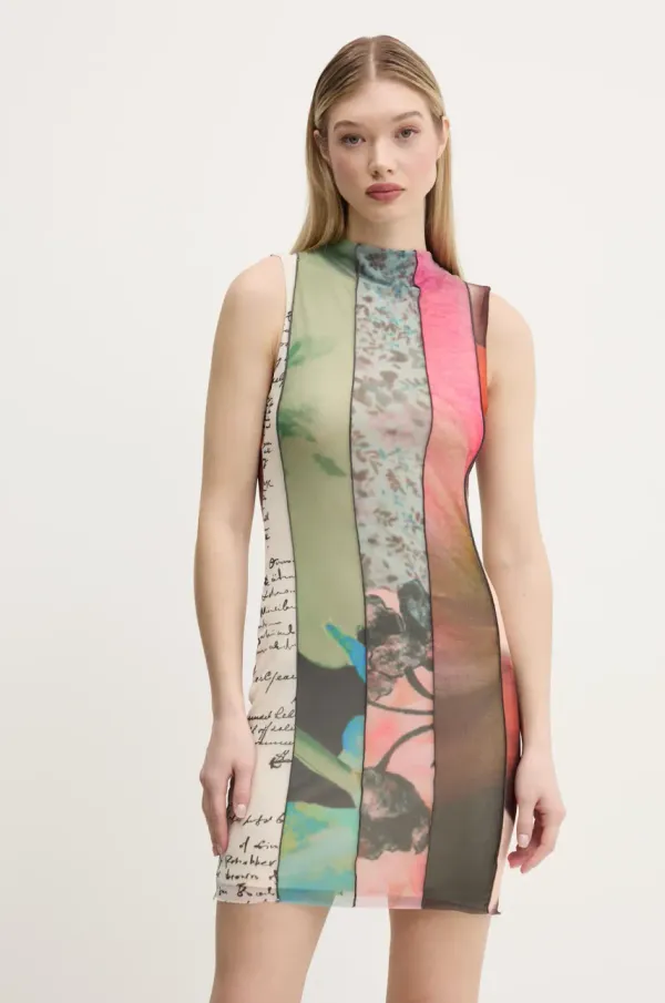 Desigual Obleka Desigual ST. JOHNS zelena barva, 25SWVK01