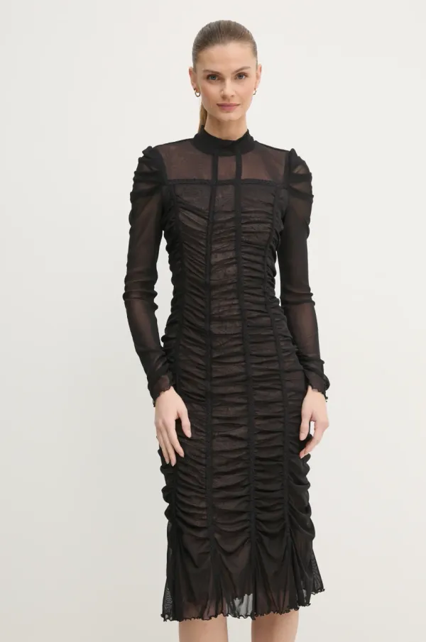 DIANE VON FURSTENBERG Obleka DIANE VON FURSTENBERG črna barva, DVFDL4S024