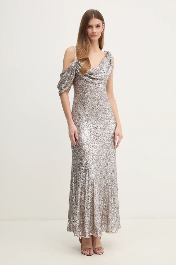 DIANE VON FURSTENBERG Obleka DIANE VON FURSTENBERG srebrna barva, DVFGL4S010