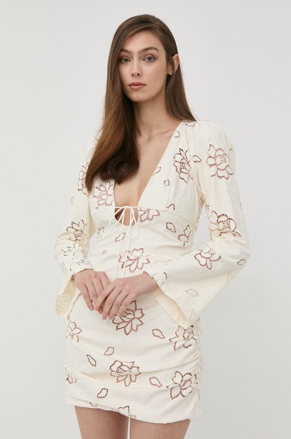 For Love & Lemons Obleka For Love & Lemons bež barva,