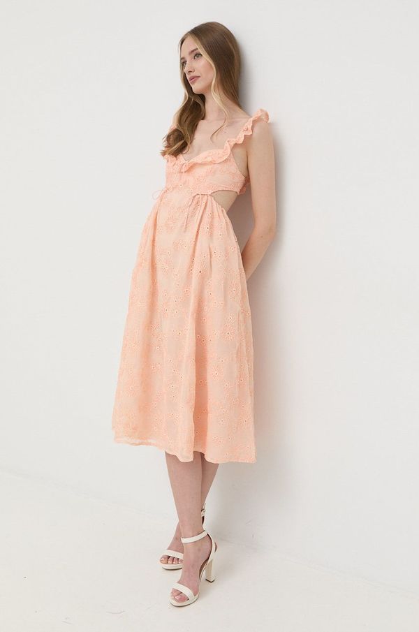 For Love & Lemons Obleka For Love & Lemons oranžna barva