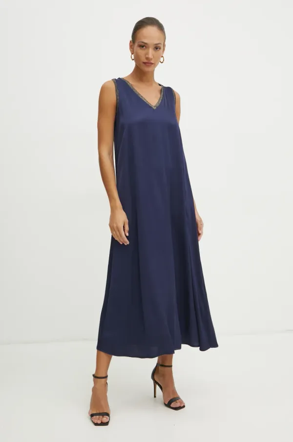 Fracomina Obleka Fracomina mornarsko modra barva, FJ25SD3002W45101