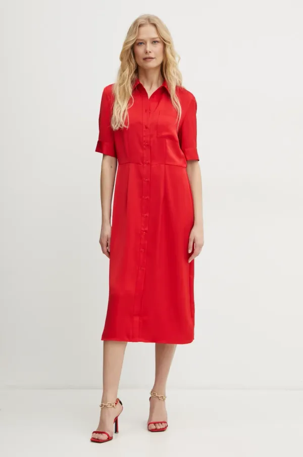 Fracomina Obleka Fracomina rdeča barva, FR25SD2005W73301