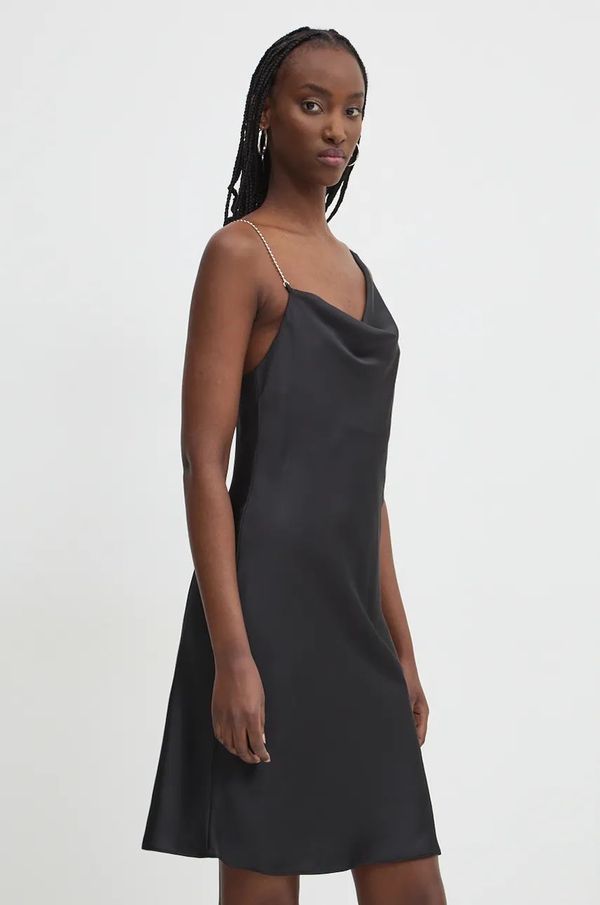 HUGO Obleka HUGO črna barva, 50523551