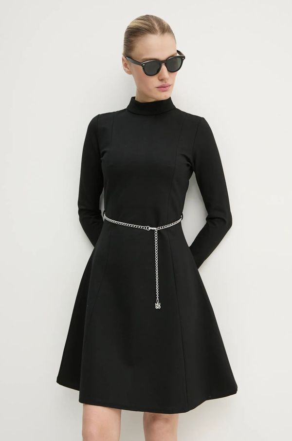 HUGO Obleka HUGO črna barva, 50530471