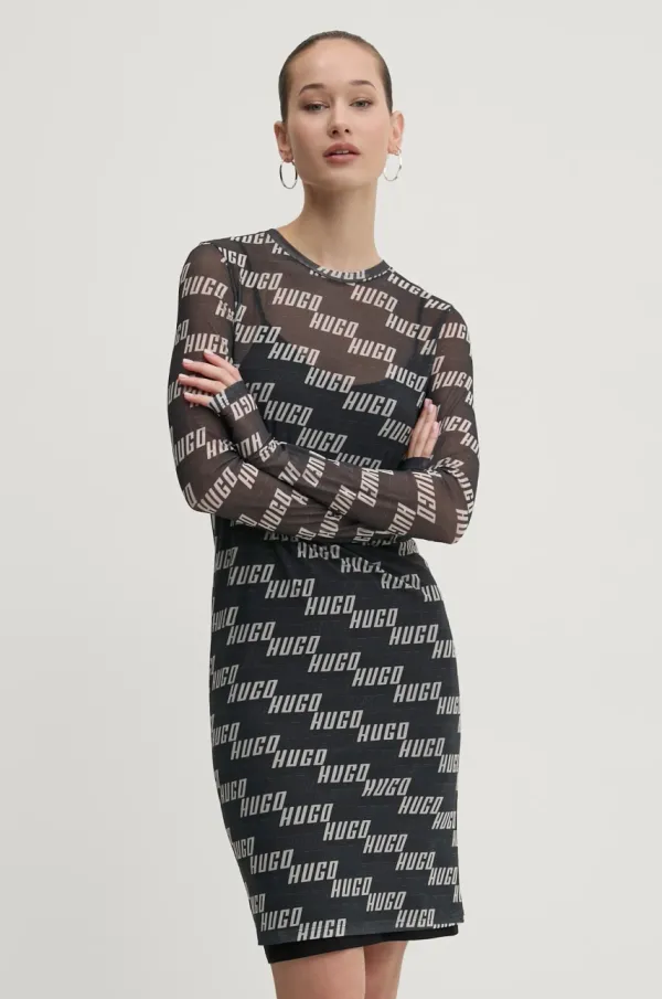 HUGO Obleka HUGO zelena barva, 50534848