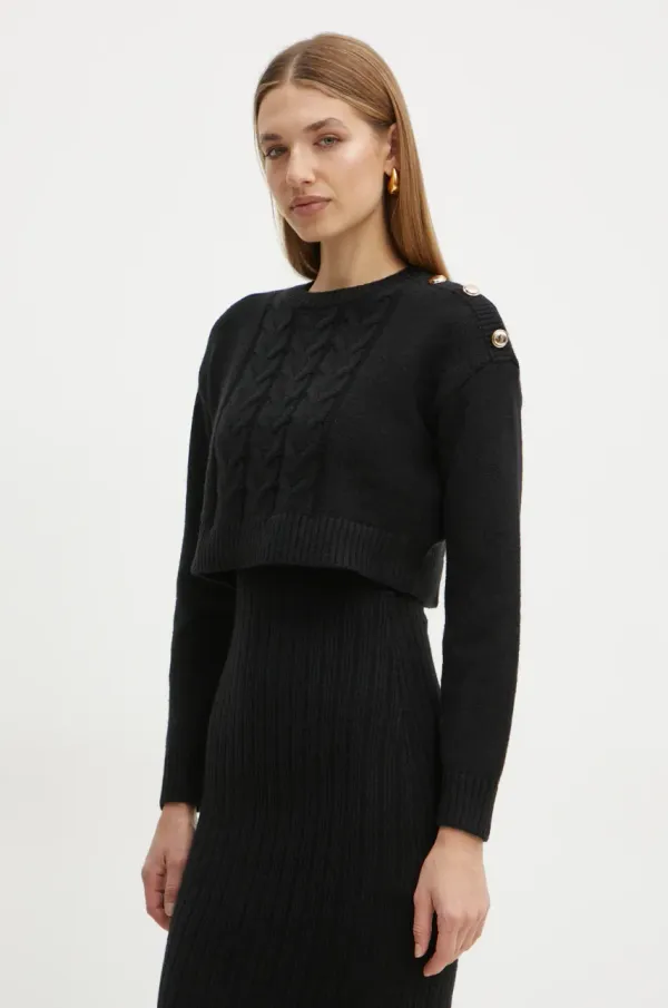 Morgan Obleka in pulover Morgan RMNATE črna barva, RMNATE