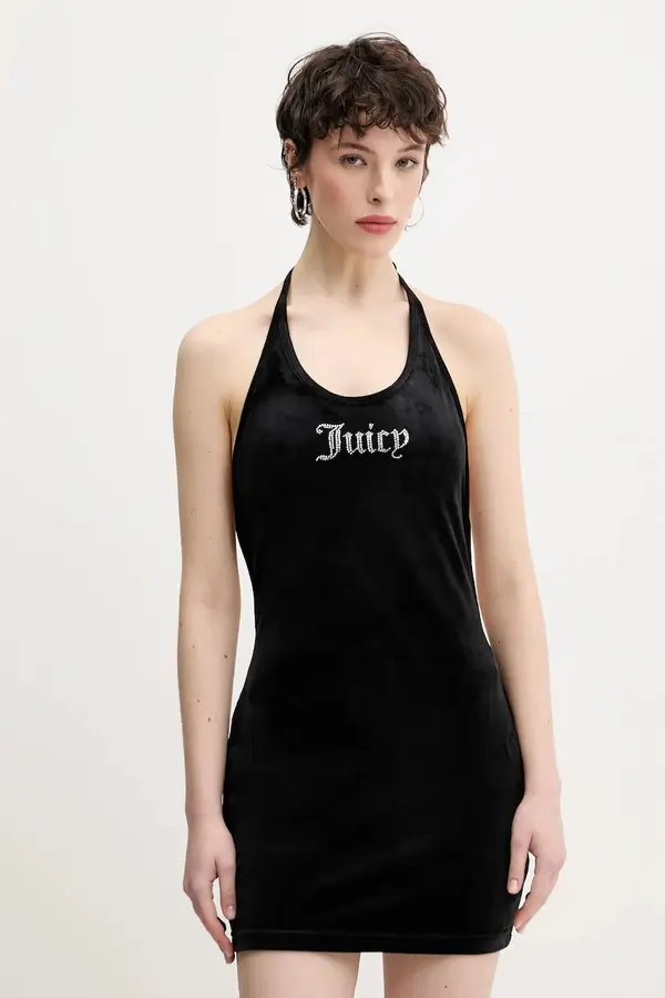 Juicy Couture Obleka iz velurja Juicy Couture HALTER