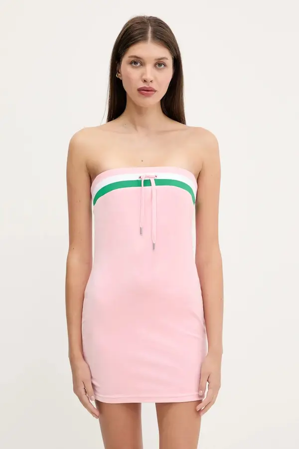 Juicy Couture Obleka iz velurja Juicy Couture VELOUR STRIPE TUBE DRESS