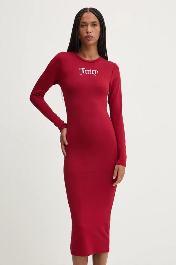 Juicy Couture Obleka Juicy Couture DIZZIE DRESS rdeča barva, JCWED24309