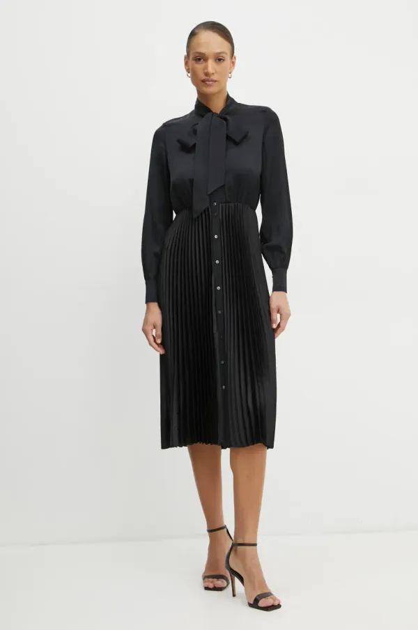 Karl Lagerfeld Obleka Karl Lagerfeld črna barva, A1W13020