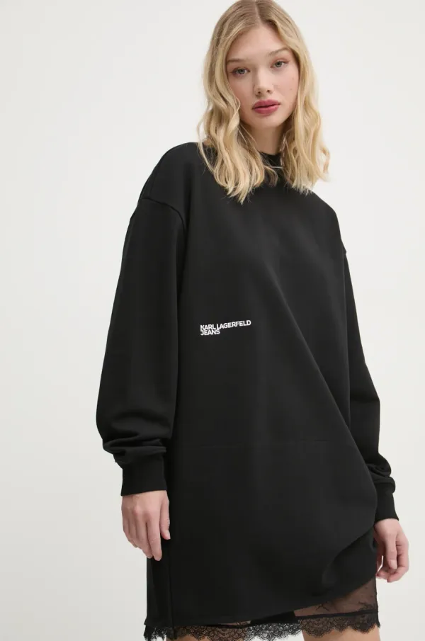 Karl Lagerfeld Jeans Obleka Karl Lagerfeld Jeans črna barva, A1W13010