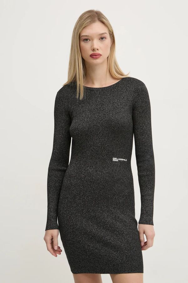 Karl Lagerfeld Jeans Obleka Karl Lagerfeld Jeans črna barva, A1W13011