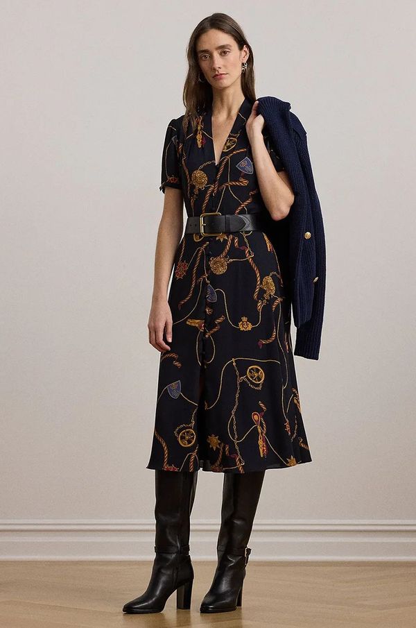 Lauren Ralph Lauren Obleka Lauren Ralph Lauren mornarsko modra barva, 200957152