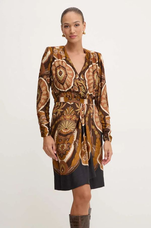 Luisa Spagnoli Obleka Luisa Spagnoli GIRELLO rjava barva, 541423