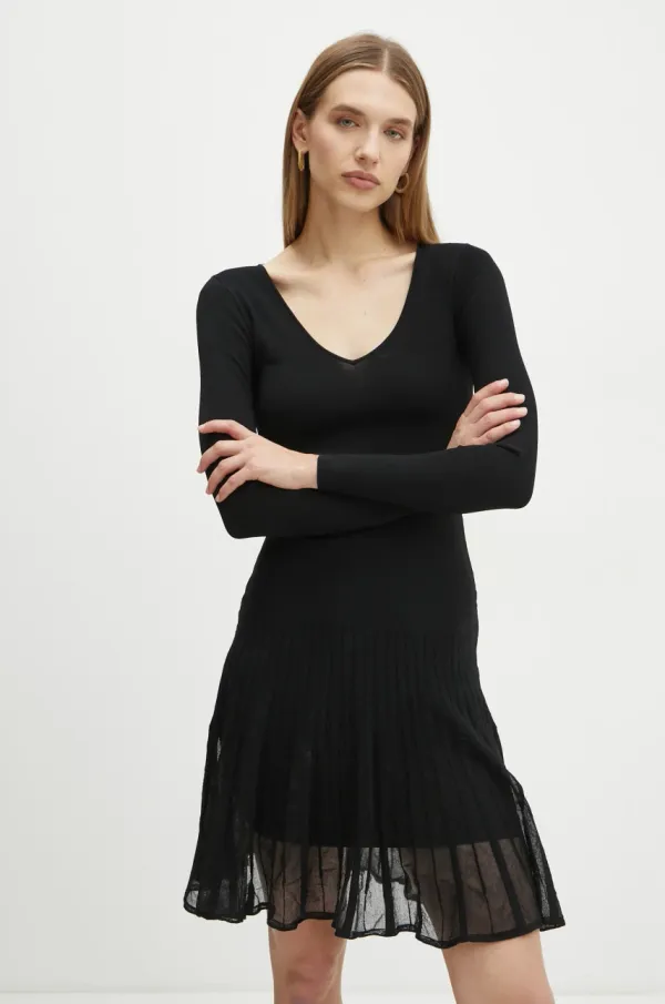 Marciano Guess Obleka Marciano Guess BESSIE črna barva, 5RGK05 5817Z