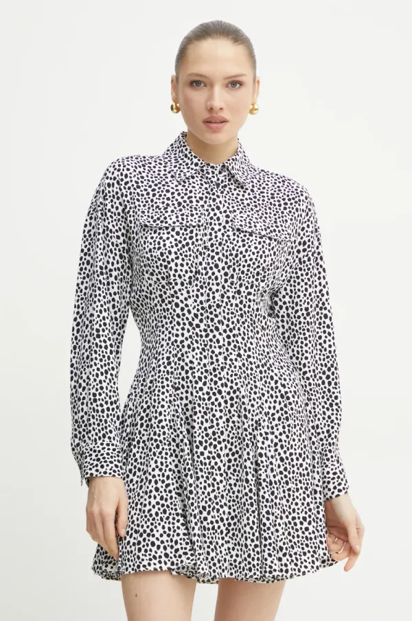 MICHAEL Michael Kors Obleka MICHAEL Michael Kors bela barva, MR582QWGS6