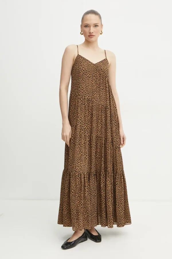 MICHAEL Michael Kors Obleka MICHAEL Michael Kors rjava barva, MR582IDGRY