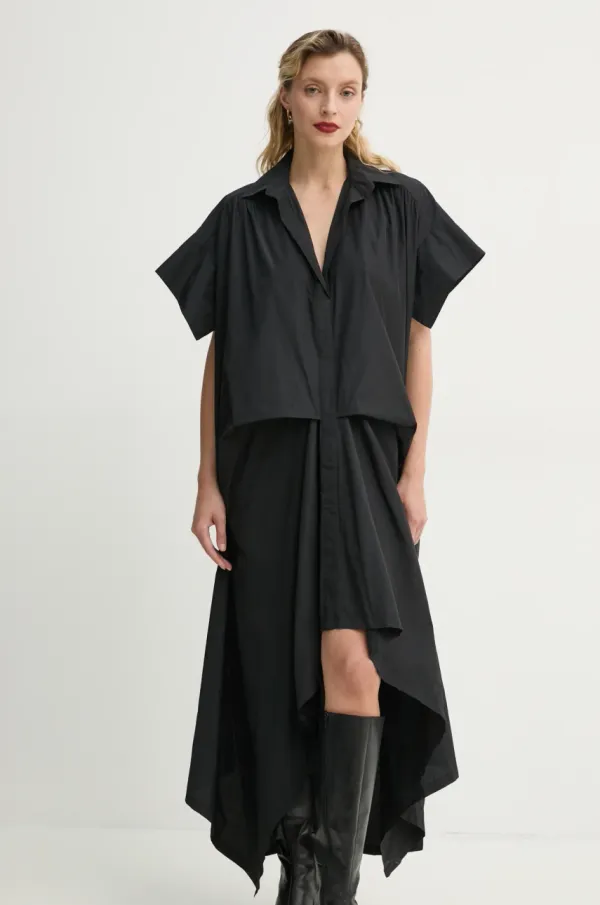 MMC STUDIO Obleka MMC STUDIO črna barva, VIVI