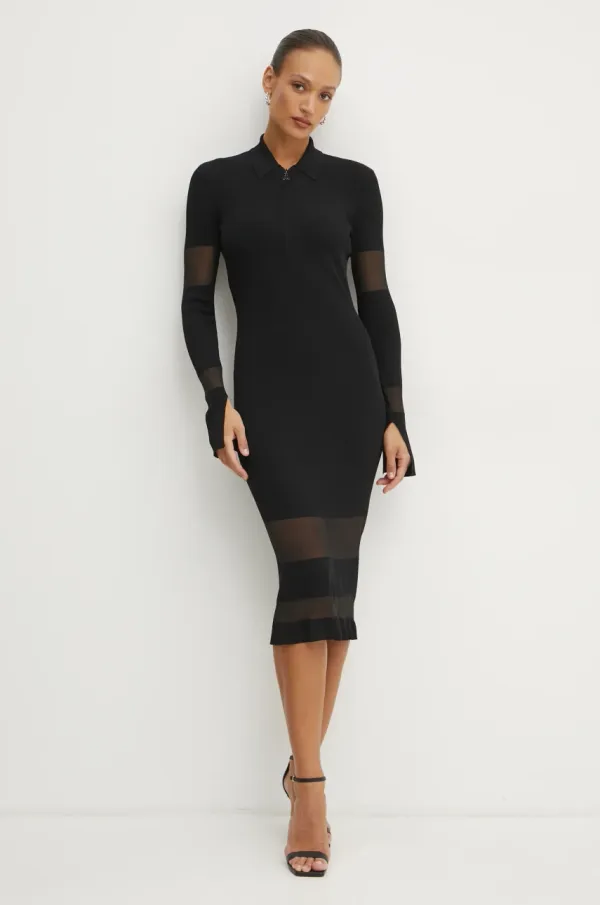 Patrizia Pepe Obleka Patrizia Pepe črna barva, 8A1420 K078