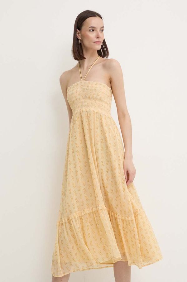 Pepe Jeans Obleka Pepe Jeans MADISON rumena barva, PL901141