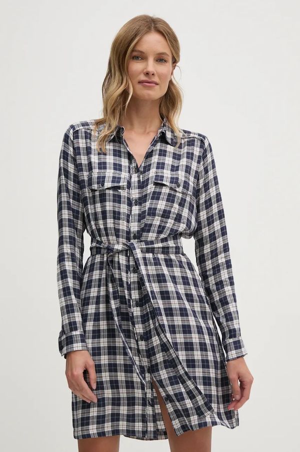 Pepe Jeans Obleka Pepe Jeans POLYS mornarsko modra barva, PL953606