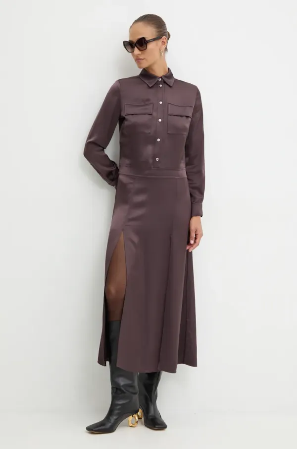 Pinko Obleka Pinko rjava barva, 104243 A24V