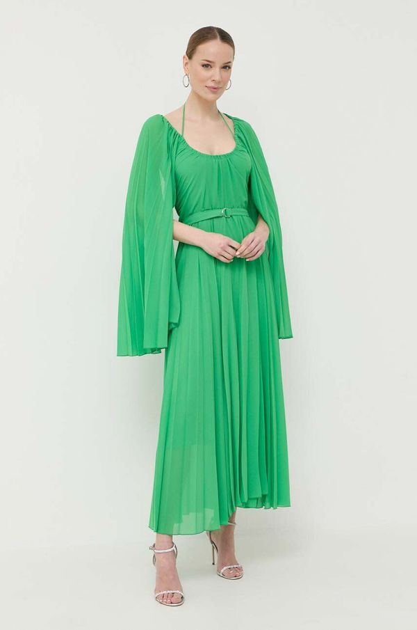 Beatrice B Obleka s primesjo svile Beatrice B zelena barva