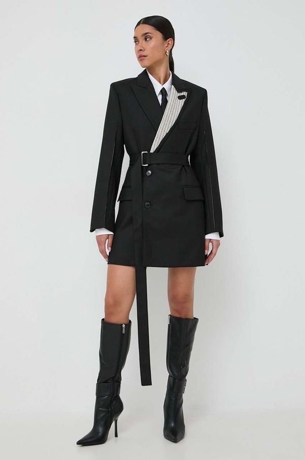 Victoria Beckham Obleka s primesjo volne Victoria Beckham črna barva