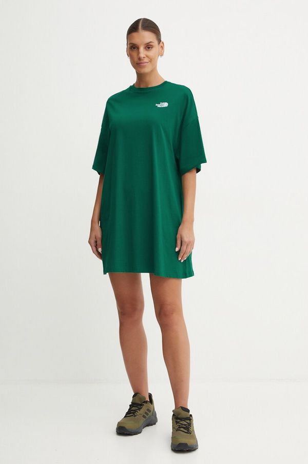 The North Face Obleka The North Face Essential Tee Dress zelena barva, NF0A87NFNL11