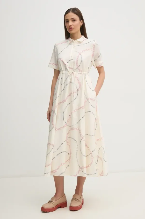 Tommy Hilfiger Obleka Tommy Hilfiger bež barva, WW0WW46009