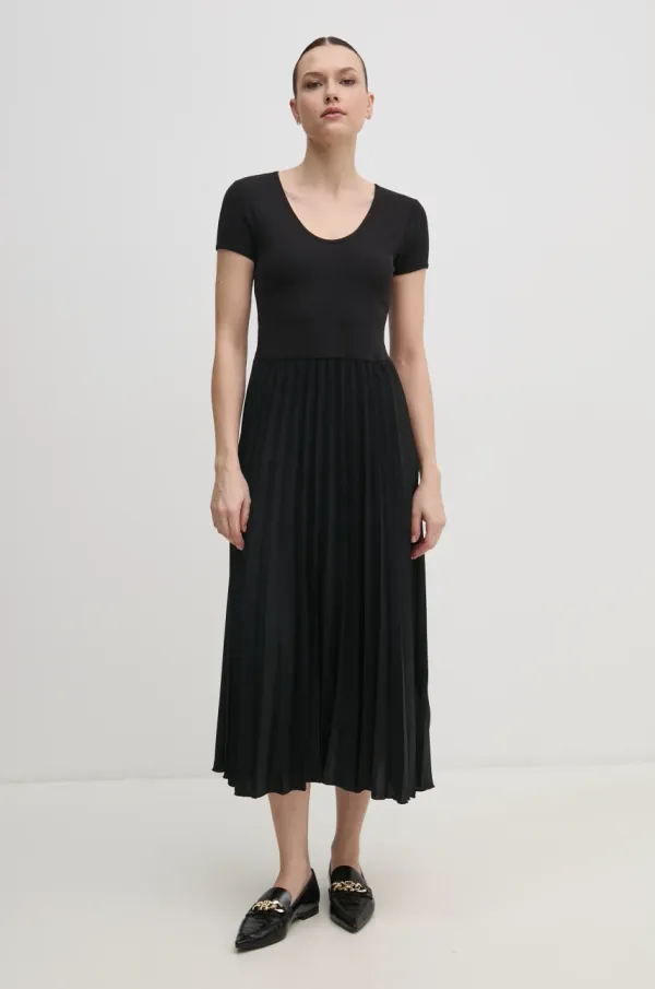 Tommy Hilfiger Obleka Tommy Hilfiger črna barva, WW0WW44618