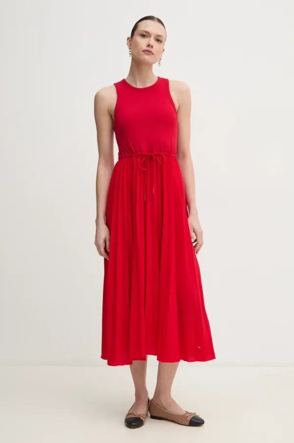 Tommy Hilfiger Obleka Tommy Hilfiger rdeča barva