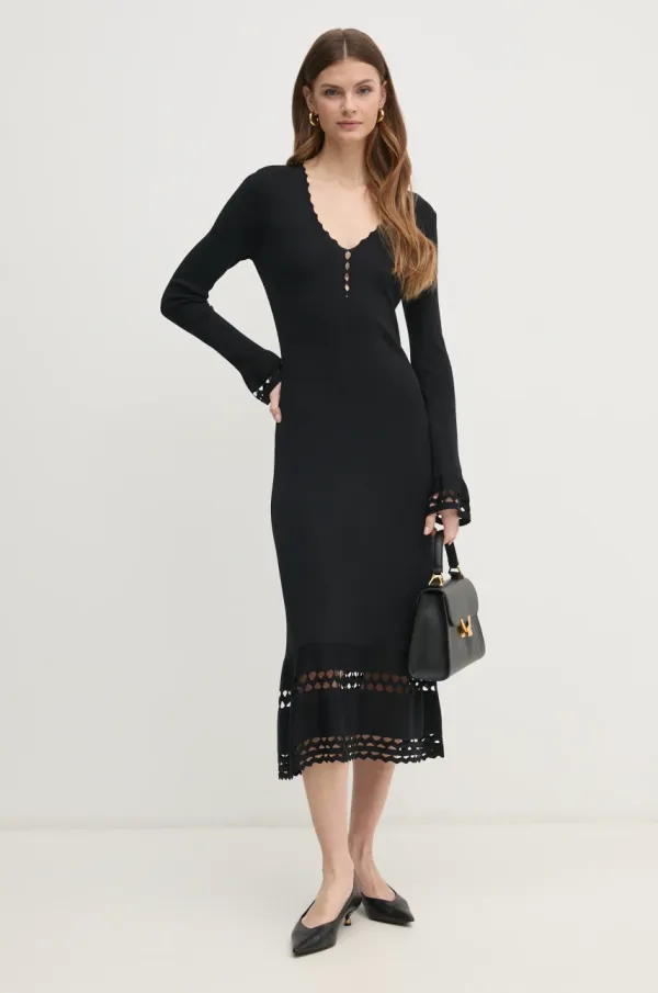 Twinset Obleka Twinset črna barva, 251TP3050