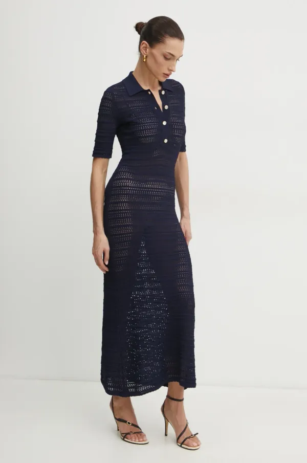 Twinset Obleka Twinset mornarsko modra barva, 251TP3190