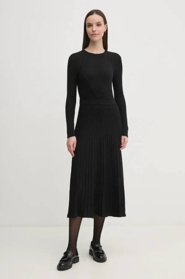 United Colors of Benetton Obleka United Colors of Benetton črna barva, 1QMKDV01W