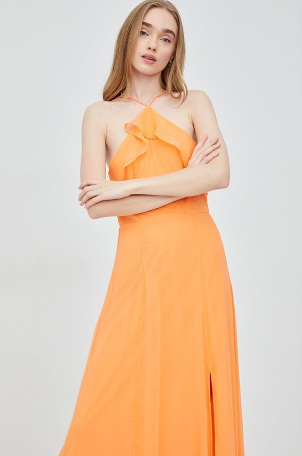 Vero Moda Obleka Vero Moda oranžna barva,
