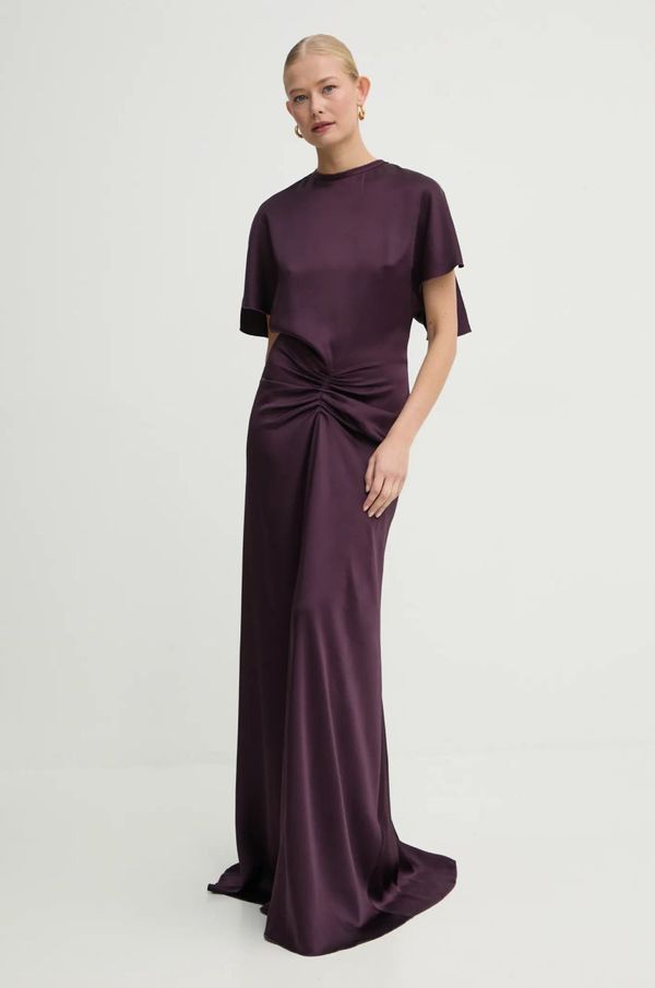 Victoria Beckham Obleka Victoria Beckham vijolična barva, 1125WDR005454A