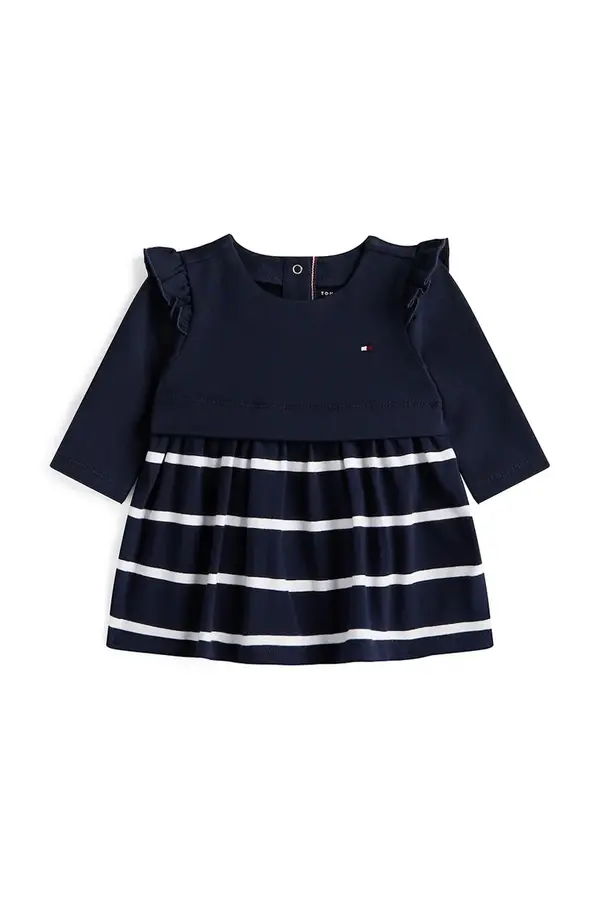 Tommy Hilfiger Obleka z bombažem za dojenčke Tommy Hilfiger