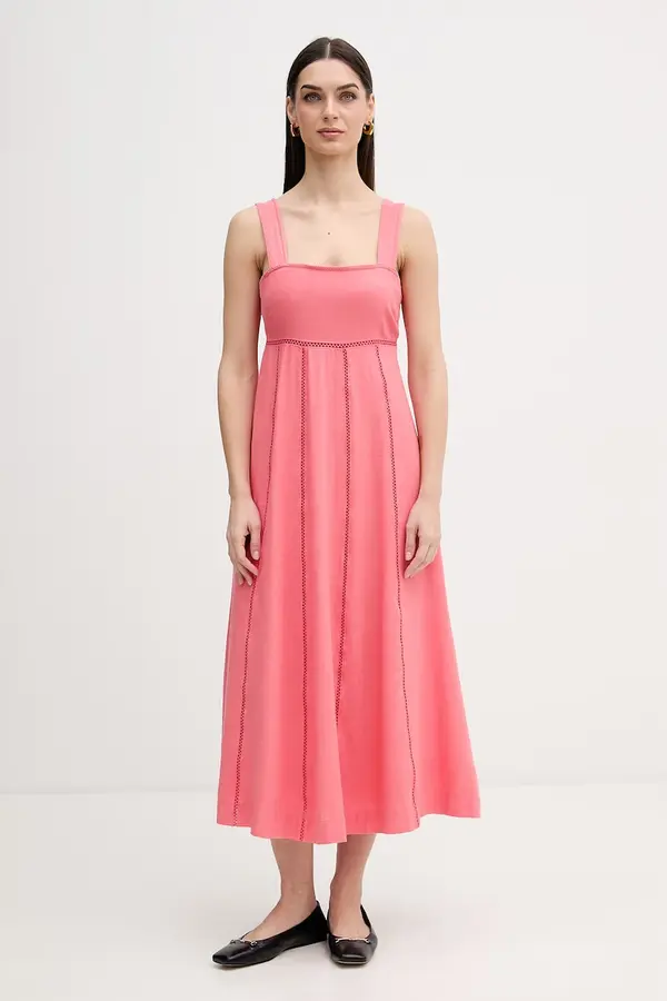 DKNY Obleka z dodatkom lanu Dkny