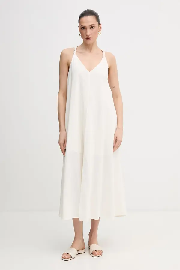 DKNY Obleka z dodatkom lanu Dkny