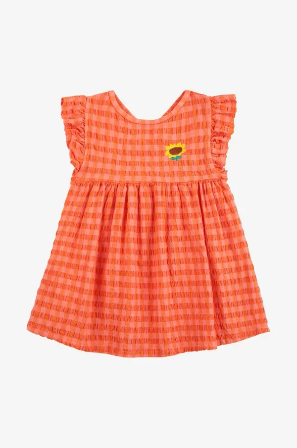 Bobo Choses Obleka za dojenčka Bobo Choses oranžna barva, 125AB080